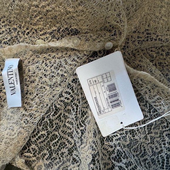 Valentino Silk Gold Lace Maxi Dress - Picture 6 of 10